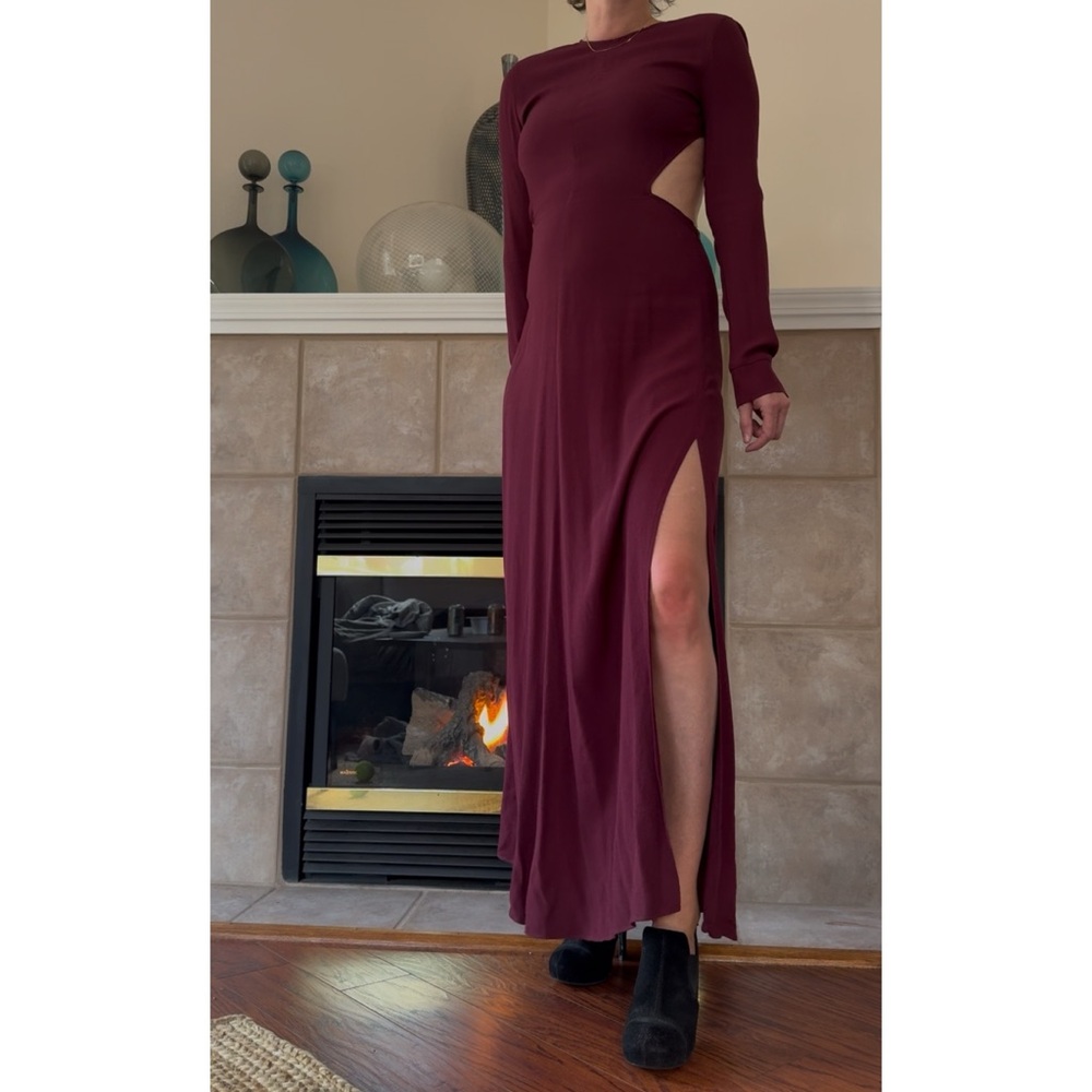 Reformation Long sleeve cut out dress